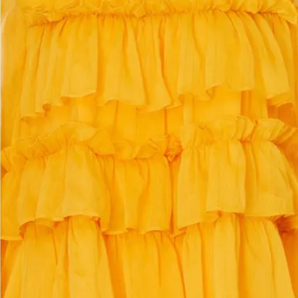 Chic Yellow Ruffled Dress - Picture 3 of 7